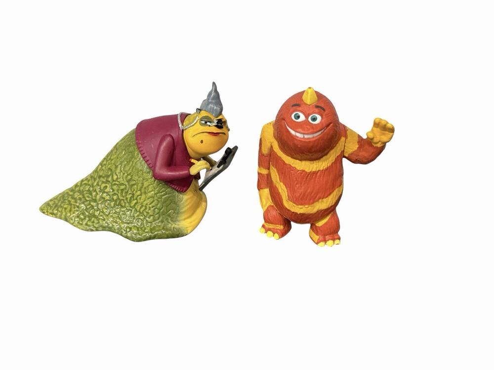 Monsters Inc 4” George Sanderson & 3” ROZ Slug PVC Figures Cake Toppers